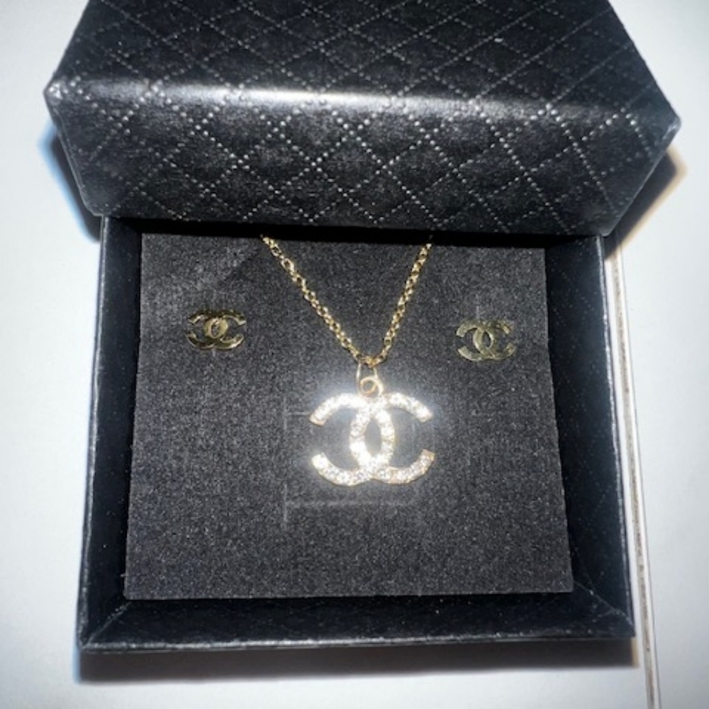 CHANEL Gold Necklace with Iconic Logo